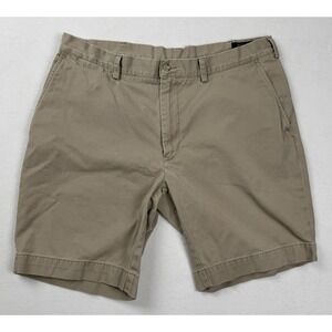 Polo Ralph Lauren Mens Khaki Chino Shorts Classic Fit Flat Front Size 36